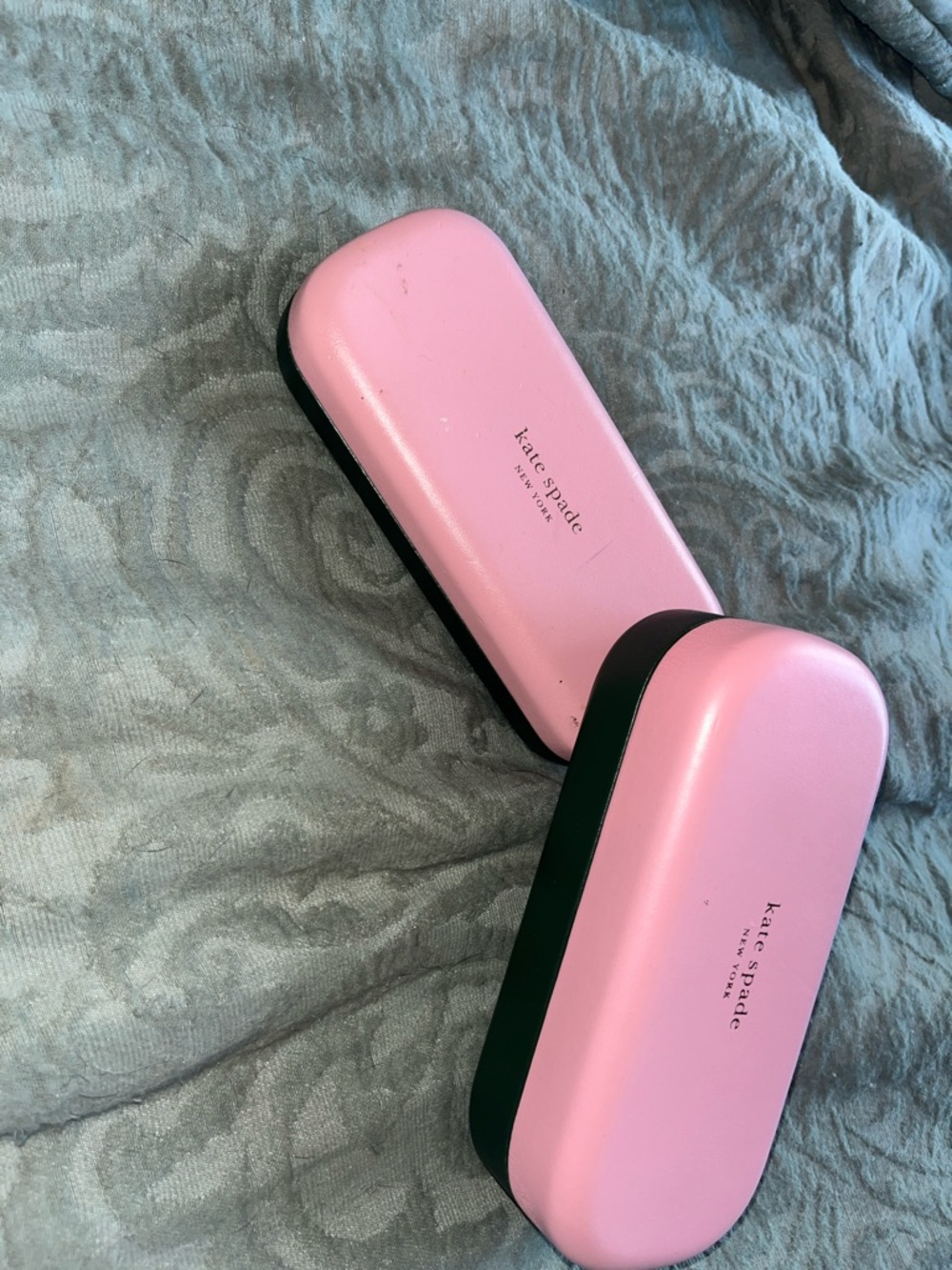 kate spade Pink Hard Eyeglass Case Pair with Black Trim